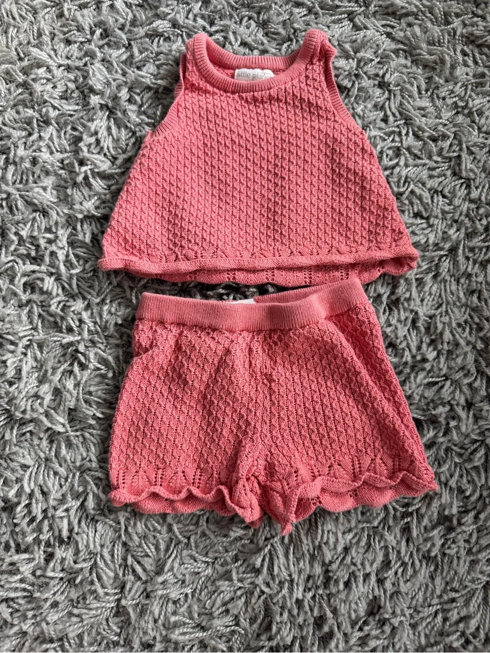 Carter's Pink Knit Tank Top & Shorts Set